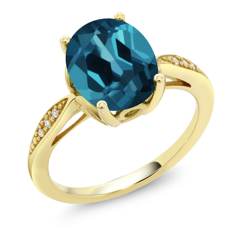London Blue Topaz - November_9_Ring in 14K Yellow Gold