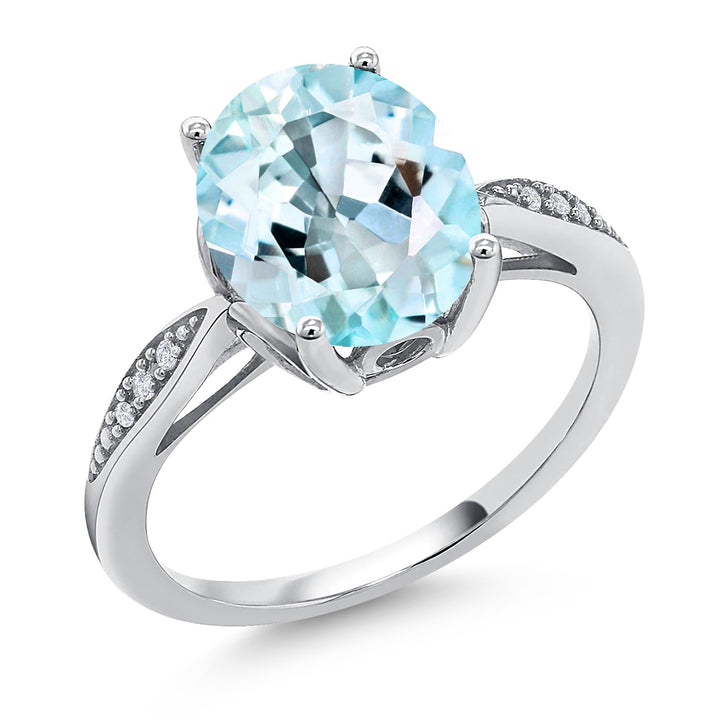 Sky Blue Topaz - November_5_Ring in 14K White Gold