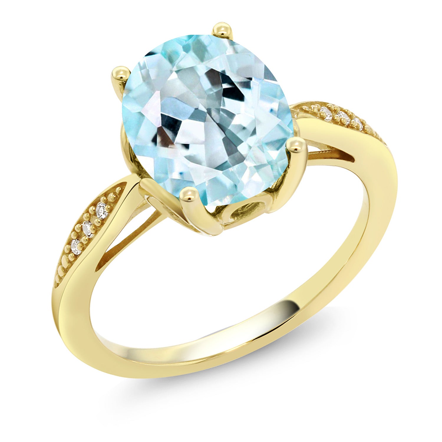 Sky Blue Topaz - November_8_Ring in 14K Yellow Gold