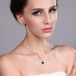 Pendant Earrings Set in 10K Two Tone Gold