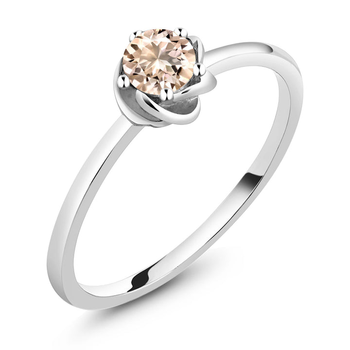 Morganite - October_5_Ring in 10K White Gold
