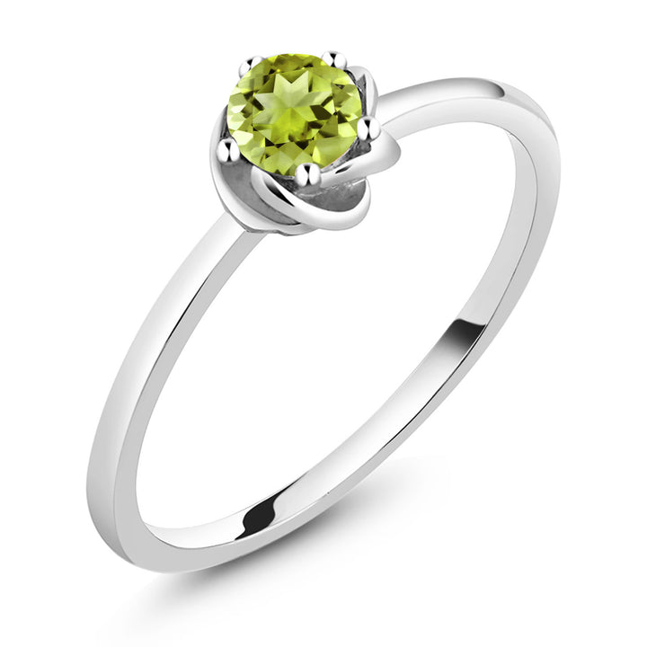 Peridot - August_5_Ring in 10K White Gold