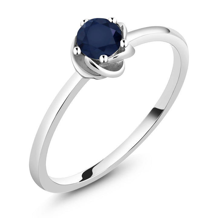 Blue Sapphire - September_5_Ring in 10K White Gold
