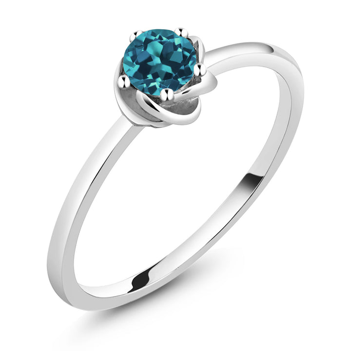 London Blue Topaz - November_5_Ring in 10K White Gold