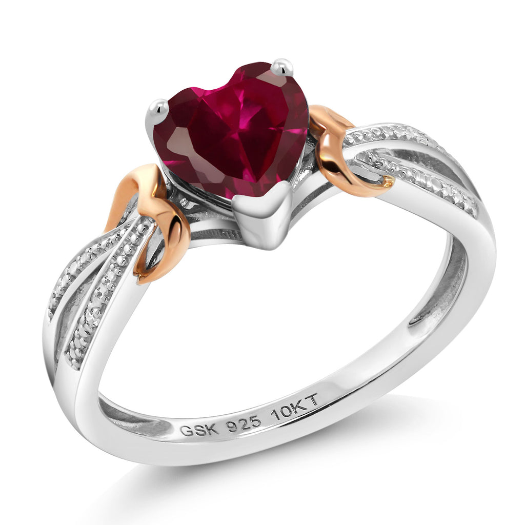 Created Ruby - July_8_Ring in 925 Sterling Silver and 10K Rose Gold