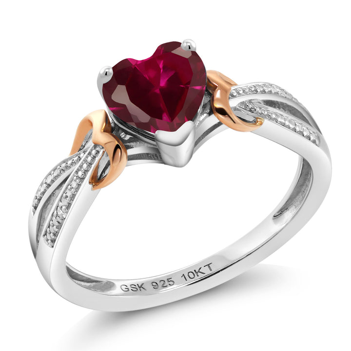 Created Ruby - July_6_Ring in 925 Sterling Silver and 10K Rose Gold