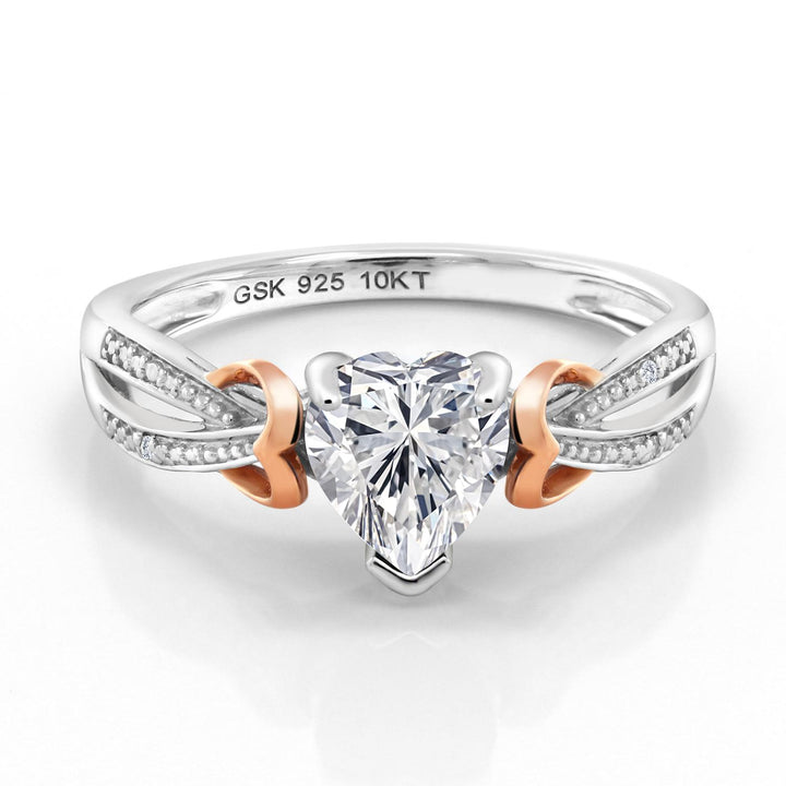 Ring in 925 Sterling Silver and 10K Rose Gold