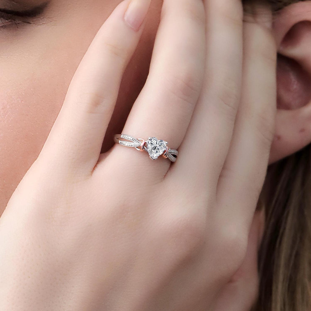 Ring in 925 Sterling Silver and 10K Rose Gold
