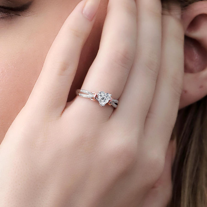 Ring in 925 Sterling Silver and 10K Rose Gold