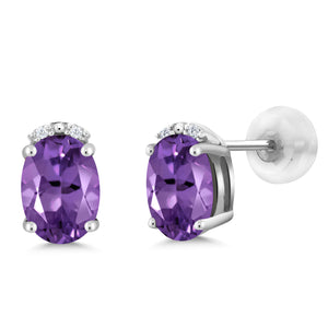 Amethyst - February_10K White Gold_Earrings in 10K White Gold