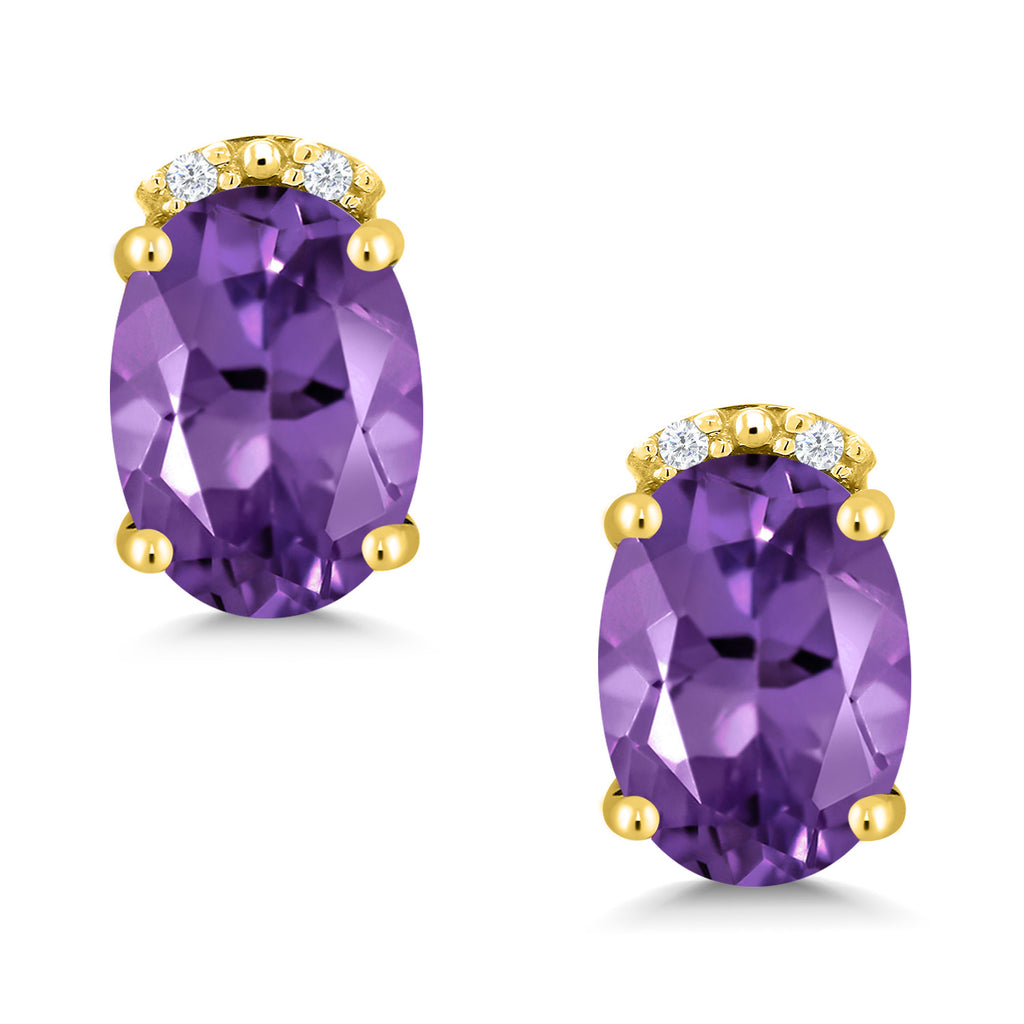 Amethyst - February_Yellow Gold_Earrings in Yellow Gold