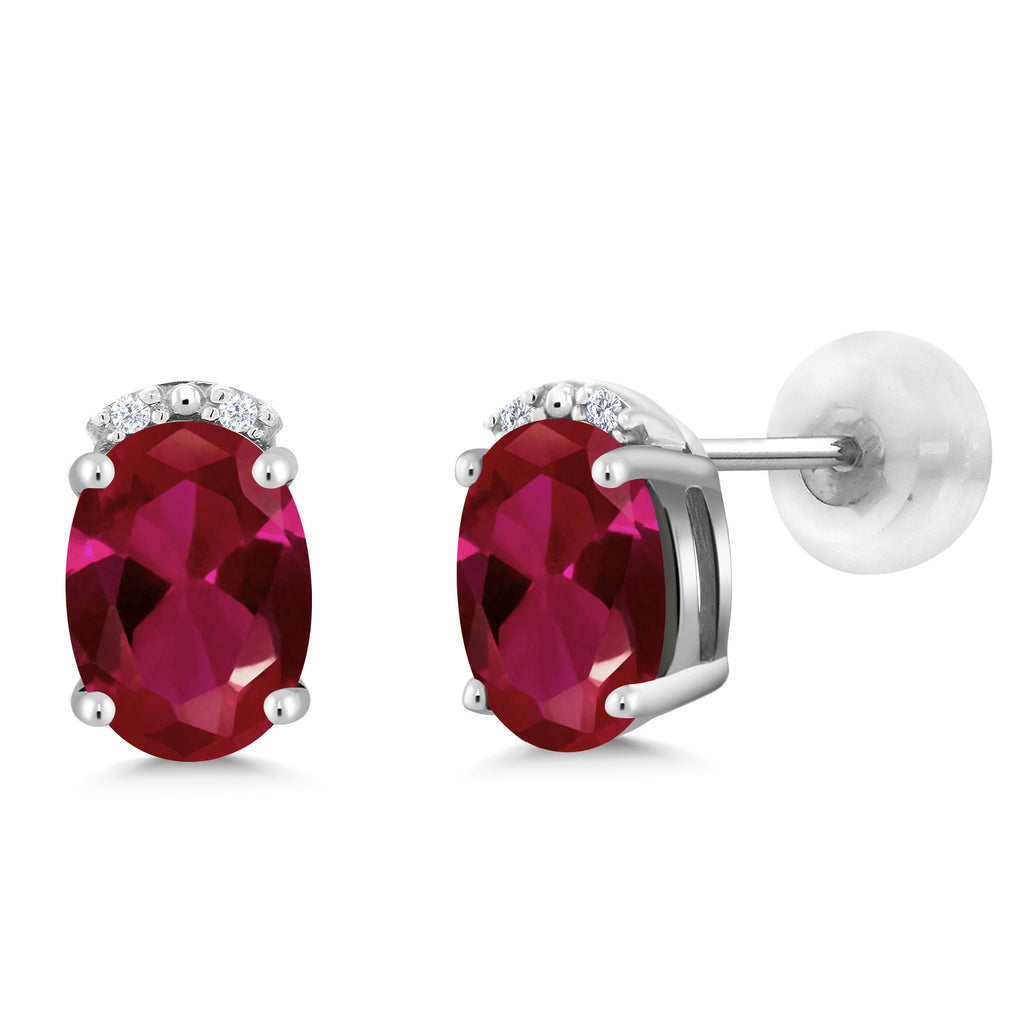 Created Ruby - July_10K White Gold_Earrings in 10K White Gold