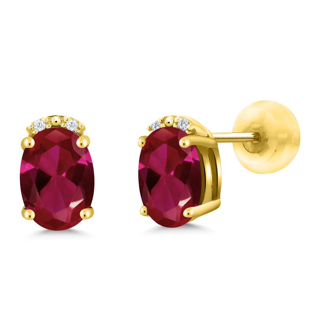 Created Ruby - July_10K Yellow Gold_Earrings in 10K Yellow Gold
