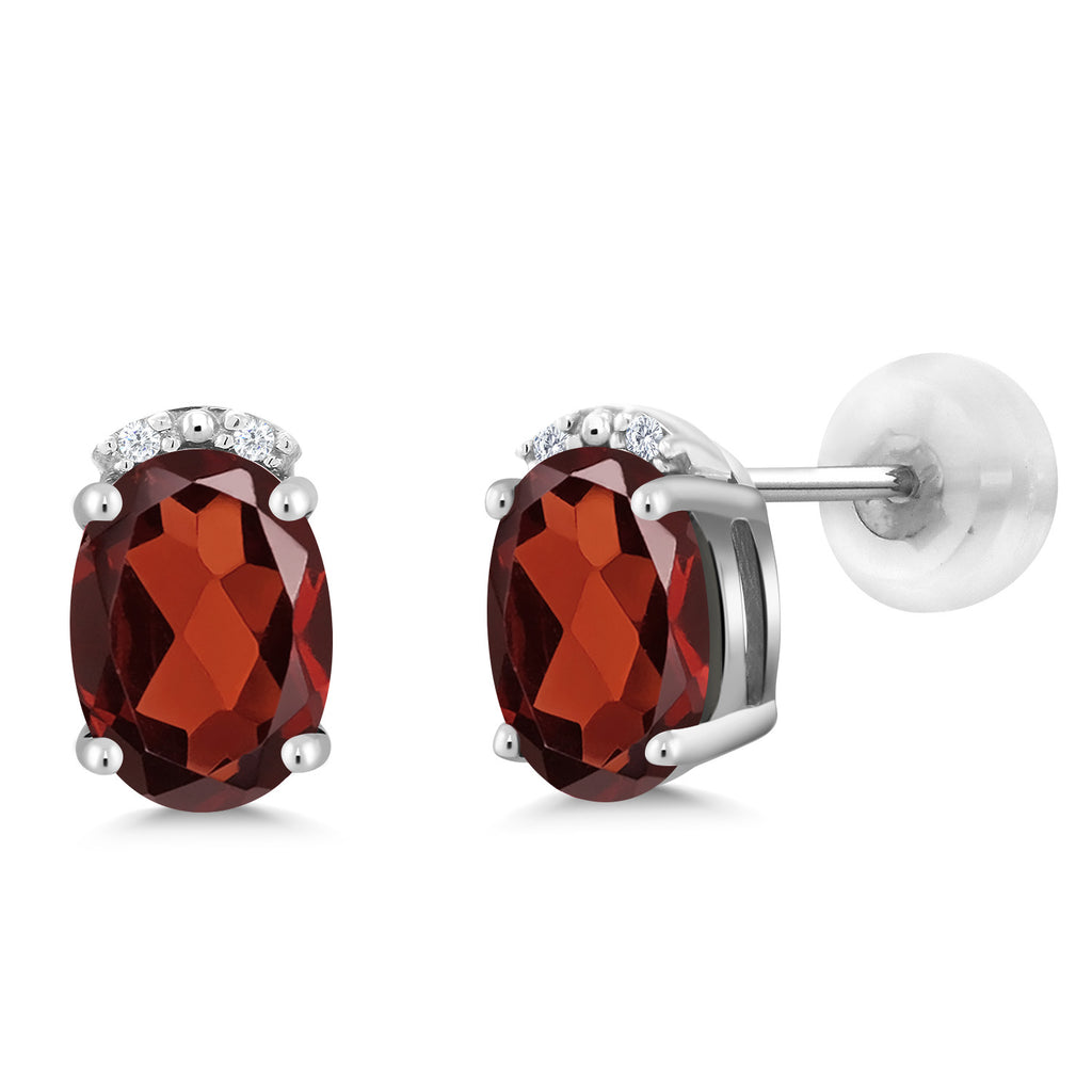 Garnet - January_10K White Gold_Earrings in 10K White Gold