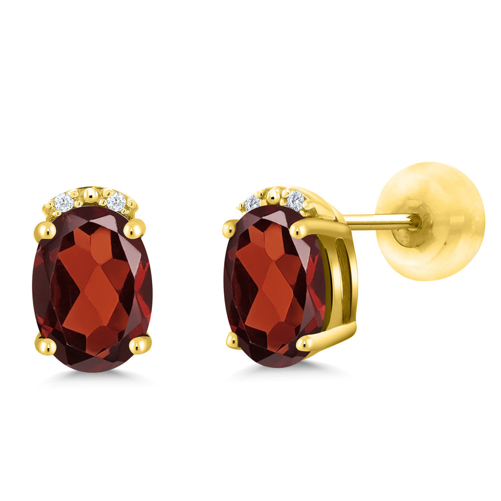 Garnet - January_10K Yellow Gold_Earrings in 10K Yellow Gold