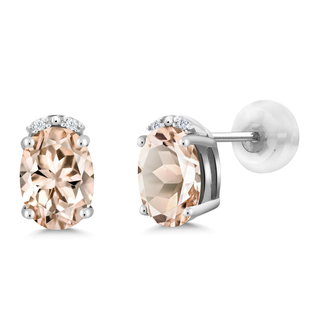 Morganite - October_10K White Gold_Earrings in 10K White Gold