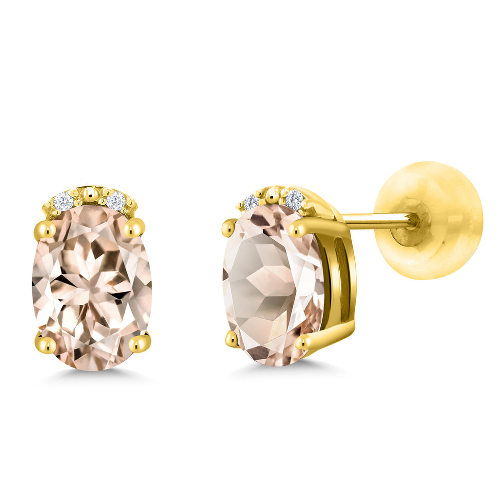 Morganite - October_10K Yellow Gold_Earrings in 10K Yellow Gold