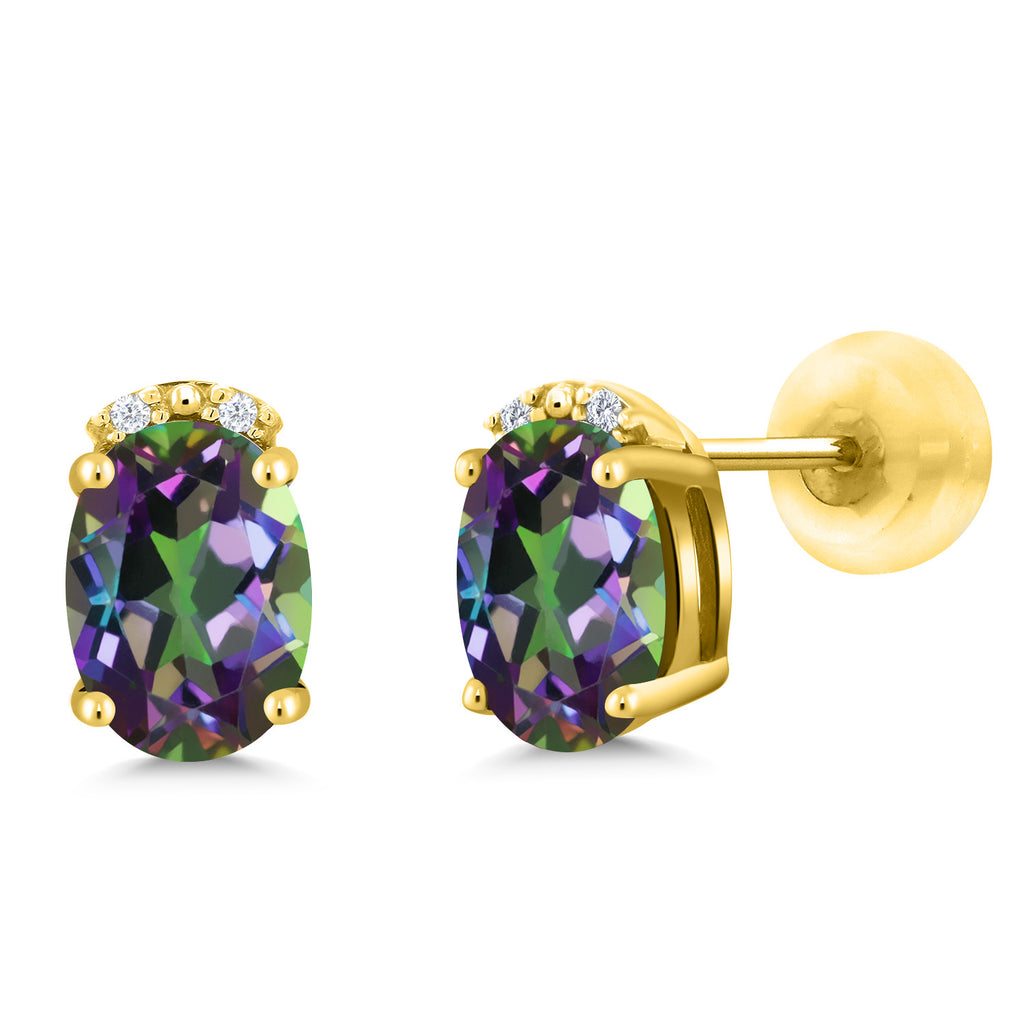 Green Mystic Topaz_10K Yellow Gold_Earrings in 10K Yellow Gold