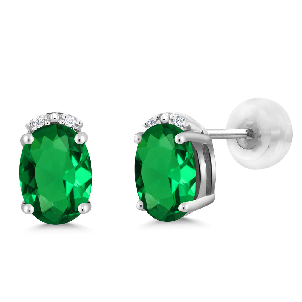 Nano Emerald - May_10K White Gold_Earrings in 10K White Gold