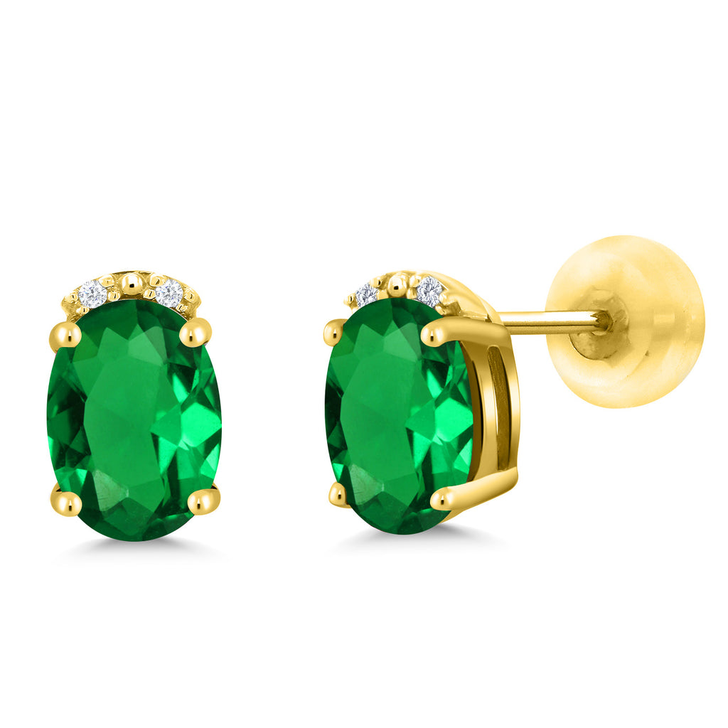 Nano Emerald - May_10K Yellow Gold_Earrings in 10K Yellow Gold