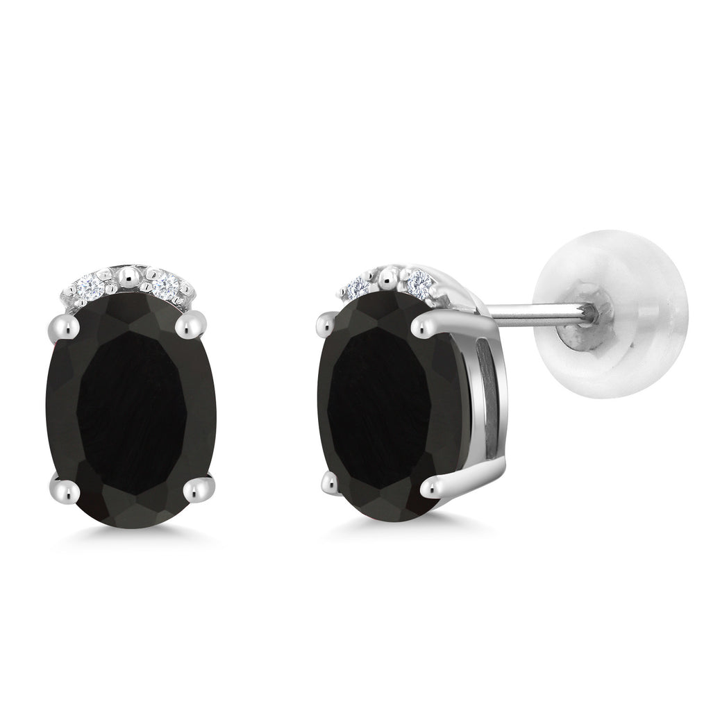Onyx - December_10K White Gold_Earrings in 10K White Gold