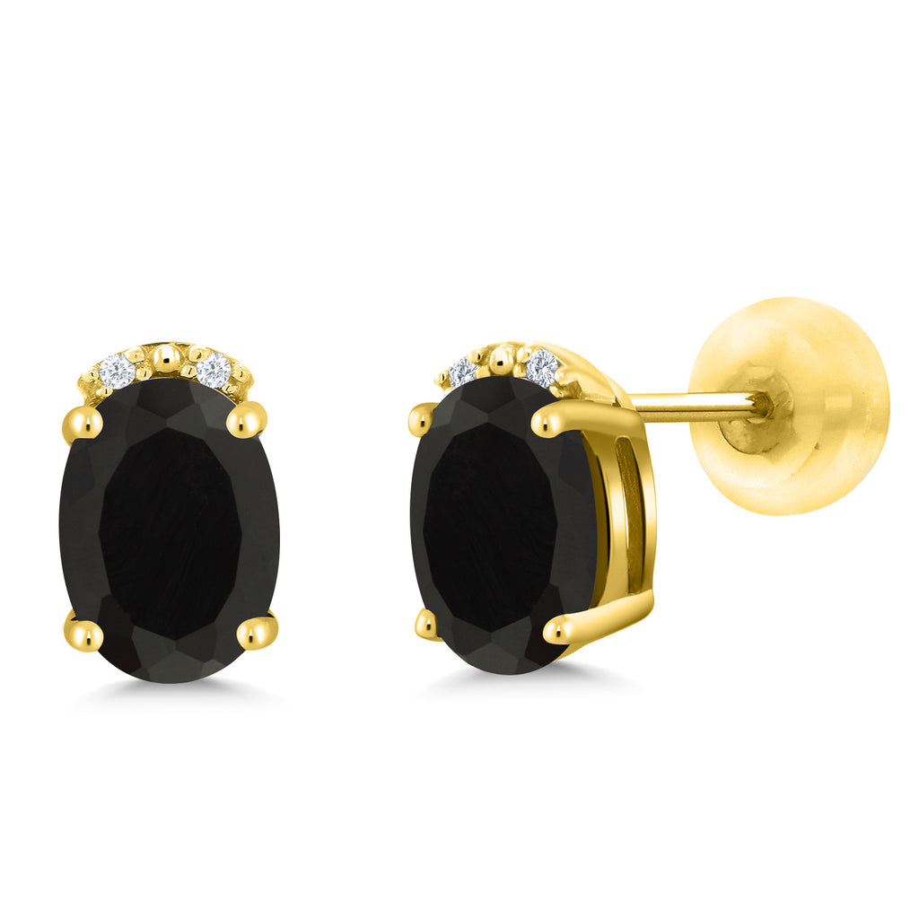 Onyx - December_10K Yellow Gold_Earrings in 10K Yellow Gold