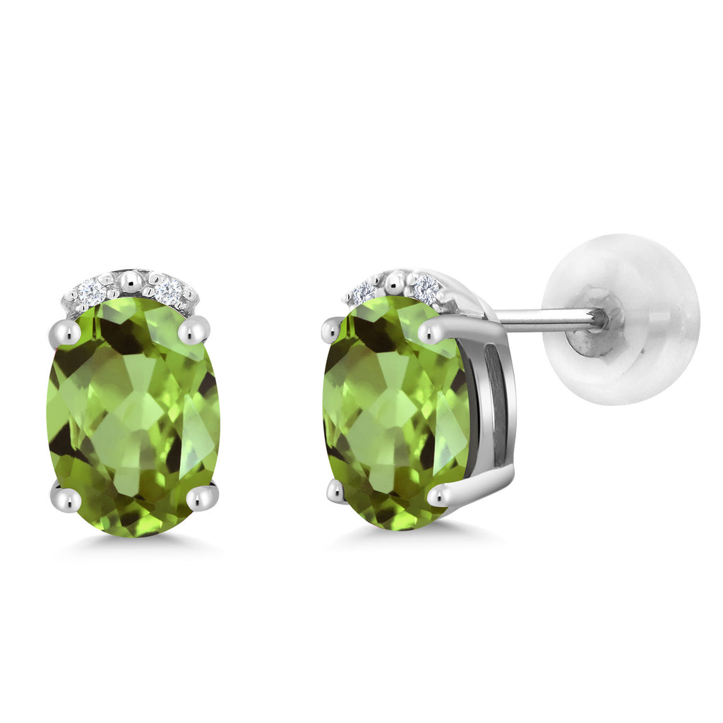 Peridot - August_10K White Gold_Earrings in 10K White Gold