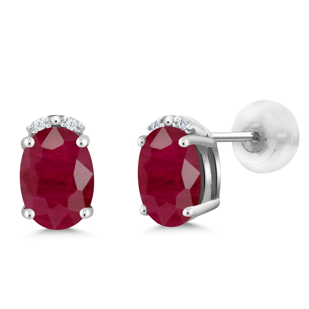 Ruby - July_10K White Gold_Earrings in 10K White Gold