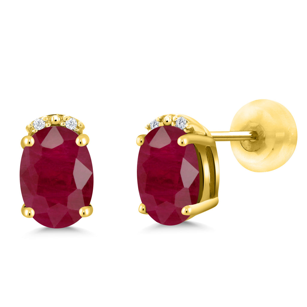 Ruby - July_10K Yellow Gold_Earrings in 10K Yellow Gold
