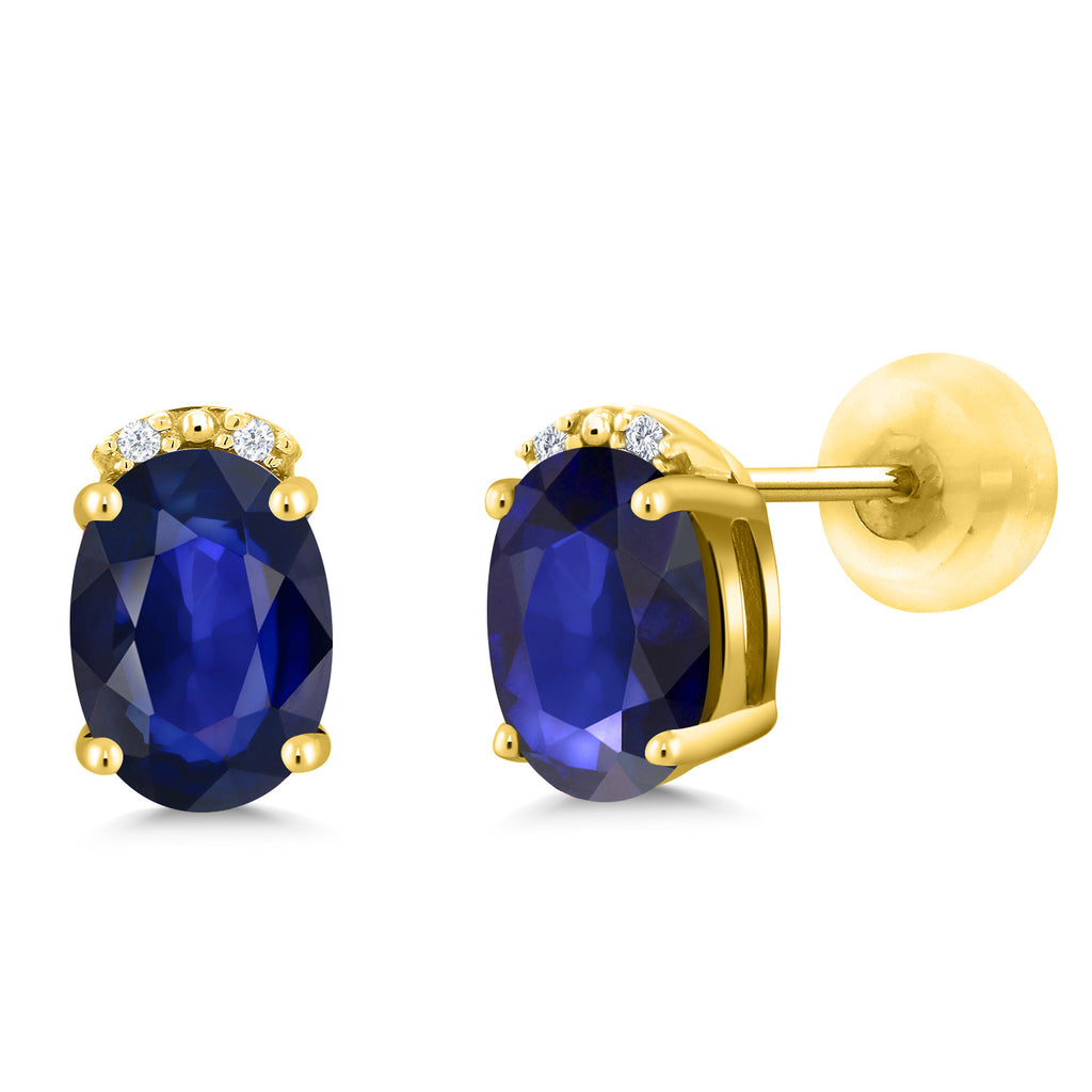 Blue Sapphire - September_10K Yellow Gold_Earrings in 10K Yellow Gold