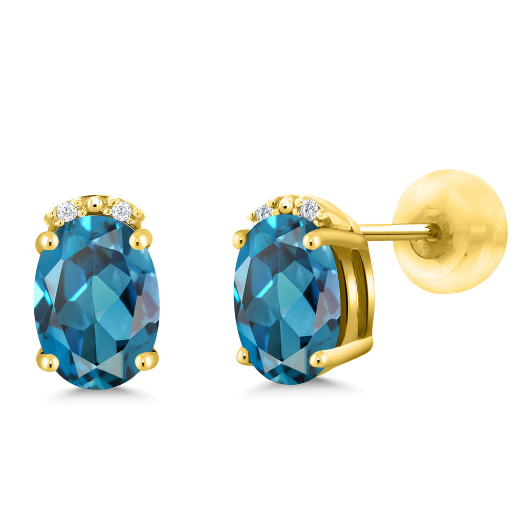 London Blue Topaz - November_10K Yellow Gold_Earrings in 10K Yellow Gold