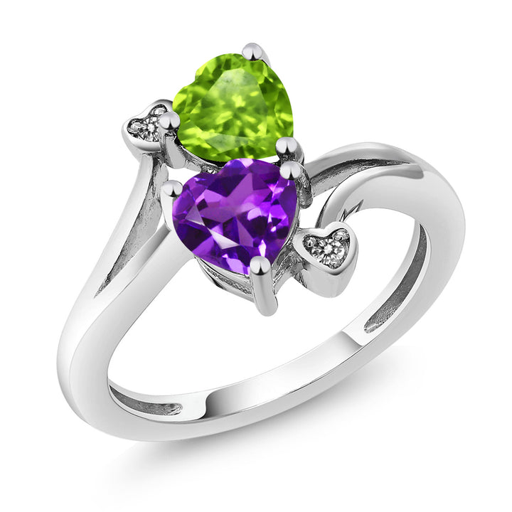 Peridot - Amethyst_5_Ring in 10K White Gold