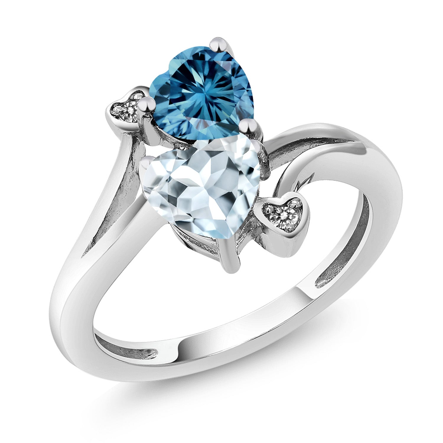 Persian Blue Moissanite - Aquamarine_5_Ring in 10K White Gold