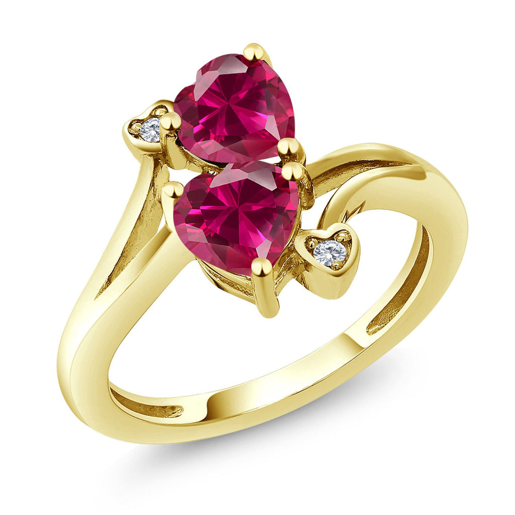 Created Ruby and Diamond_7_Ring in 10K Yellow Gold