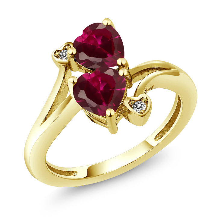 Created Ruby and Diamond_7_Ring in 10K Yellow Gold