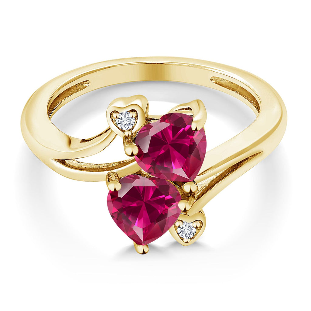 Created Ruby and Diamond_7_Ring in 10K Yellow Gold