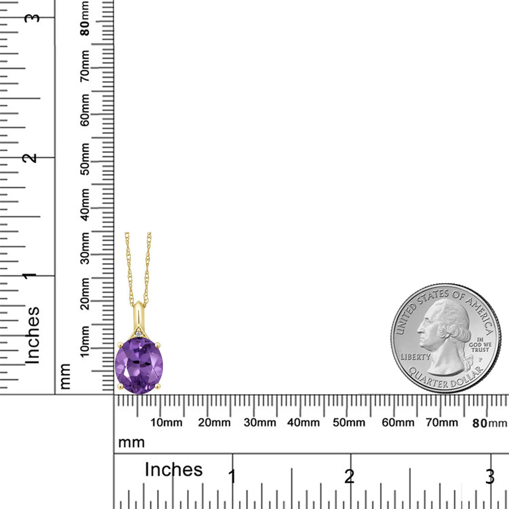 Amethyst and Diamond_Pendant in 10K Yellow Gold
