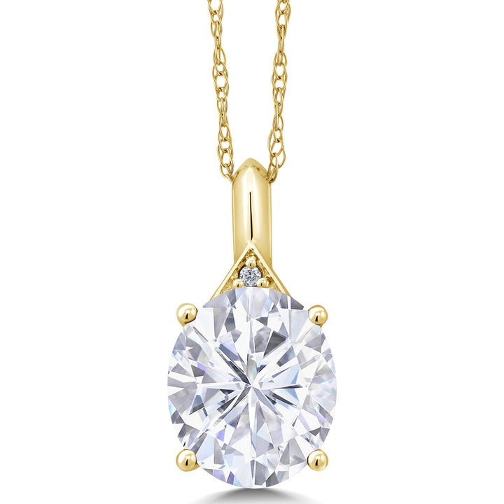 Moissanite - April_Pendant in 10K Yellow Gold