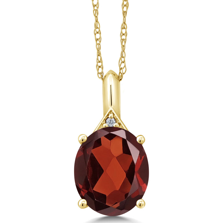 Garnet - January_Pendant in 10K Yellow Gold