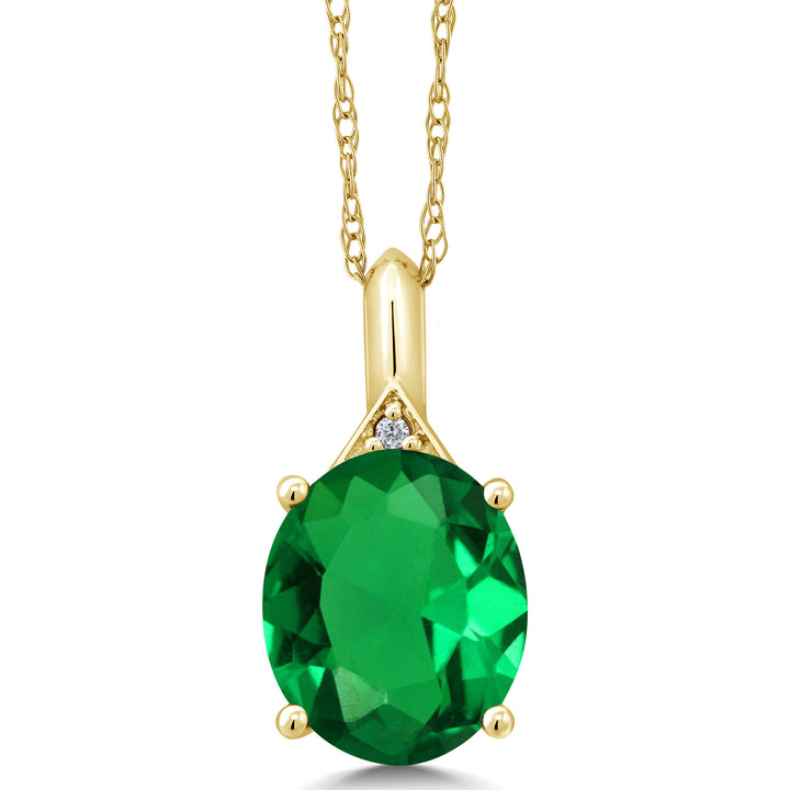 Nano Emerald - May_Pendant in 10K Yellow Gold