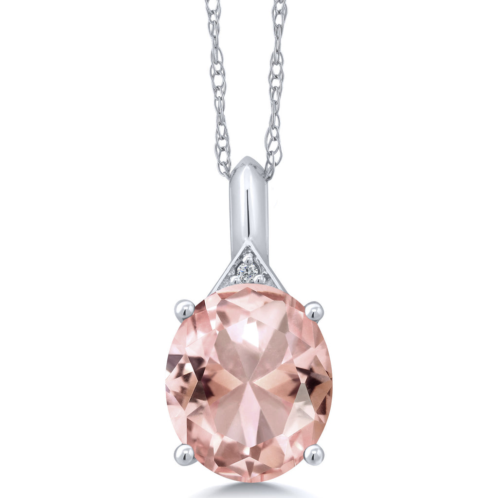 Nano Morganite - October_Pendant in 14K White Gold