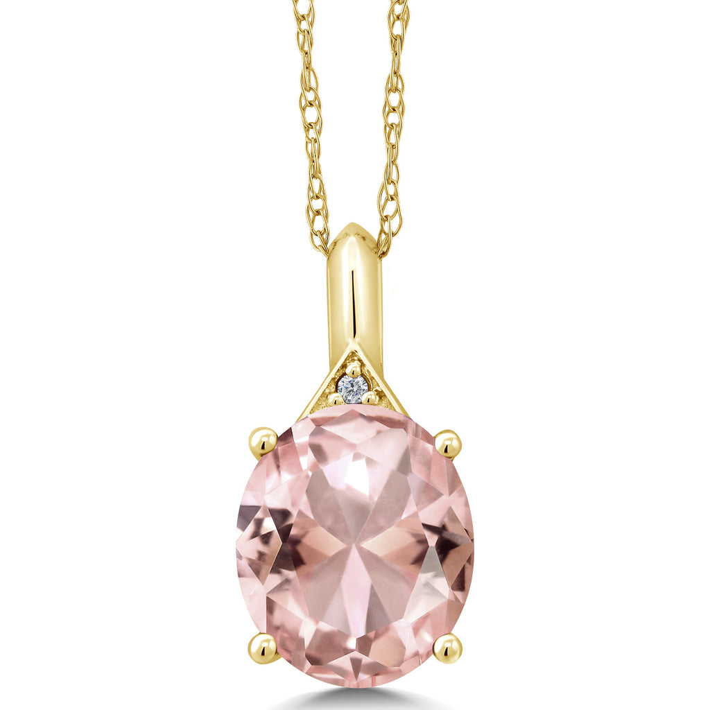 Nano Morganite - October_Pendant in 14K Yellow Gold