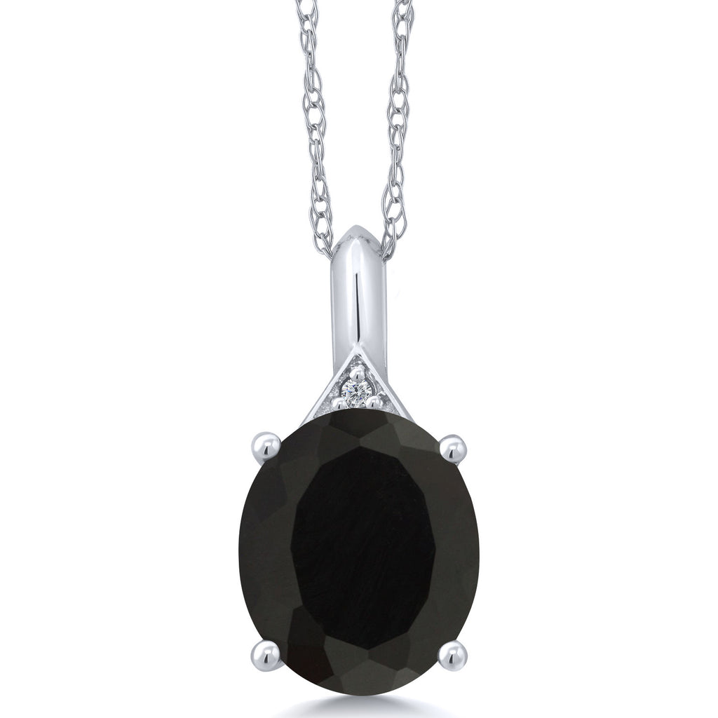 Onyx - December_Pendant in 14K White Gold