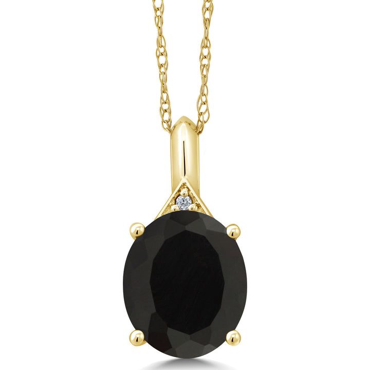 Onyx - December_Pendant in 10K Yellow Gold