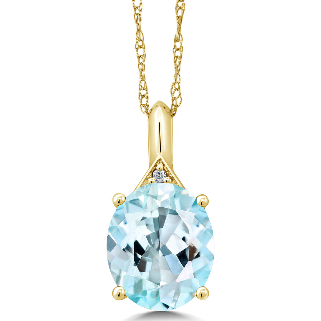Sky Blue Topaz - November_Pendant in 14K Yellow Gold