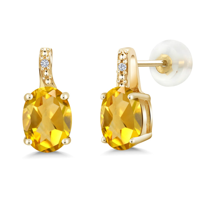 Citrine - November_Earrings in 10K Yellow Gold