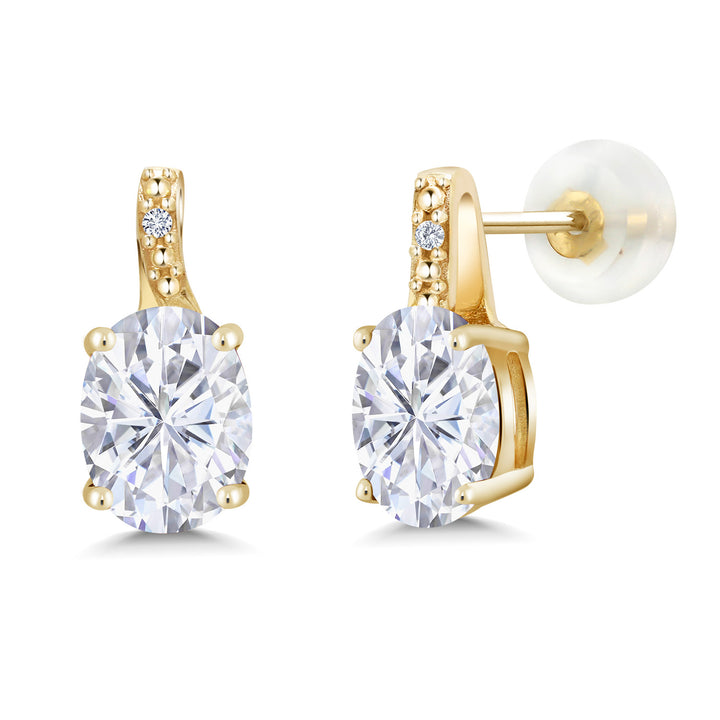 Moissanite - April_Earrings in 10K Yellow Gold