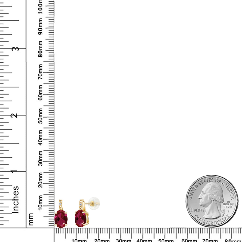 Created Ruby - July_Earrings in 10K Yellow Gold