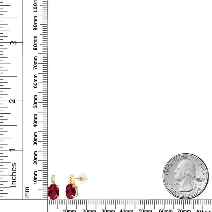 Created Ruby - July_Earrings in 10K Yellow Gold