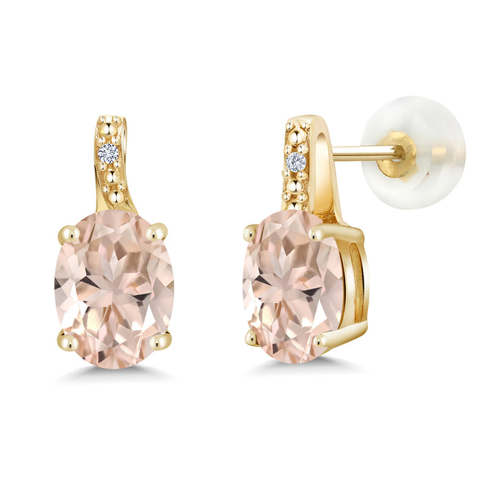 Morganite - October_Earrings in 10K Yellow Gold